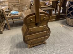 SOLID WOODEN TEAK GUITAR CABINET L55 X W35 X H157 RRP £875 (PLEASE NOTE ONE HANDLE MISSING)