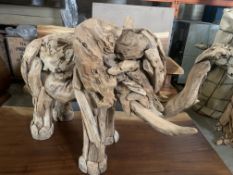 TEAK ROOT BABY ELEPHANT L80 X W30 X H55 RRP £350