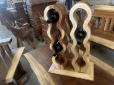 SOLID WOODEN SUAR TWIN WINE RACK L35 X W30 X H70 RRP £220