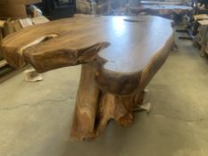 SOLID WOODEN TEAK ROOT MUSHROOM TABLE L100 X W65 X H55 RRP £595