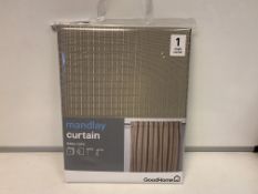 32 X NEW PACKAGED GOODHOME MANDLAY EASY CARE BLACK OUT CURTAINS. SIZE 167cm(L) x 183cm(H). RRP £38