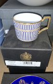 2 X WEDGWOOD ANTHEMION BLUE ESPRESSO CUP