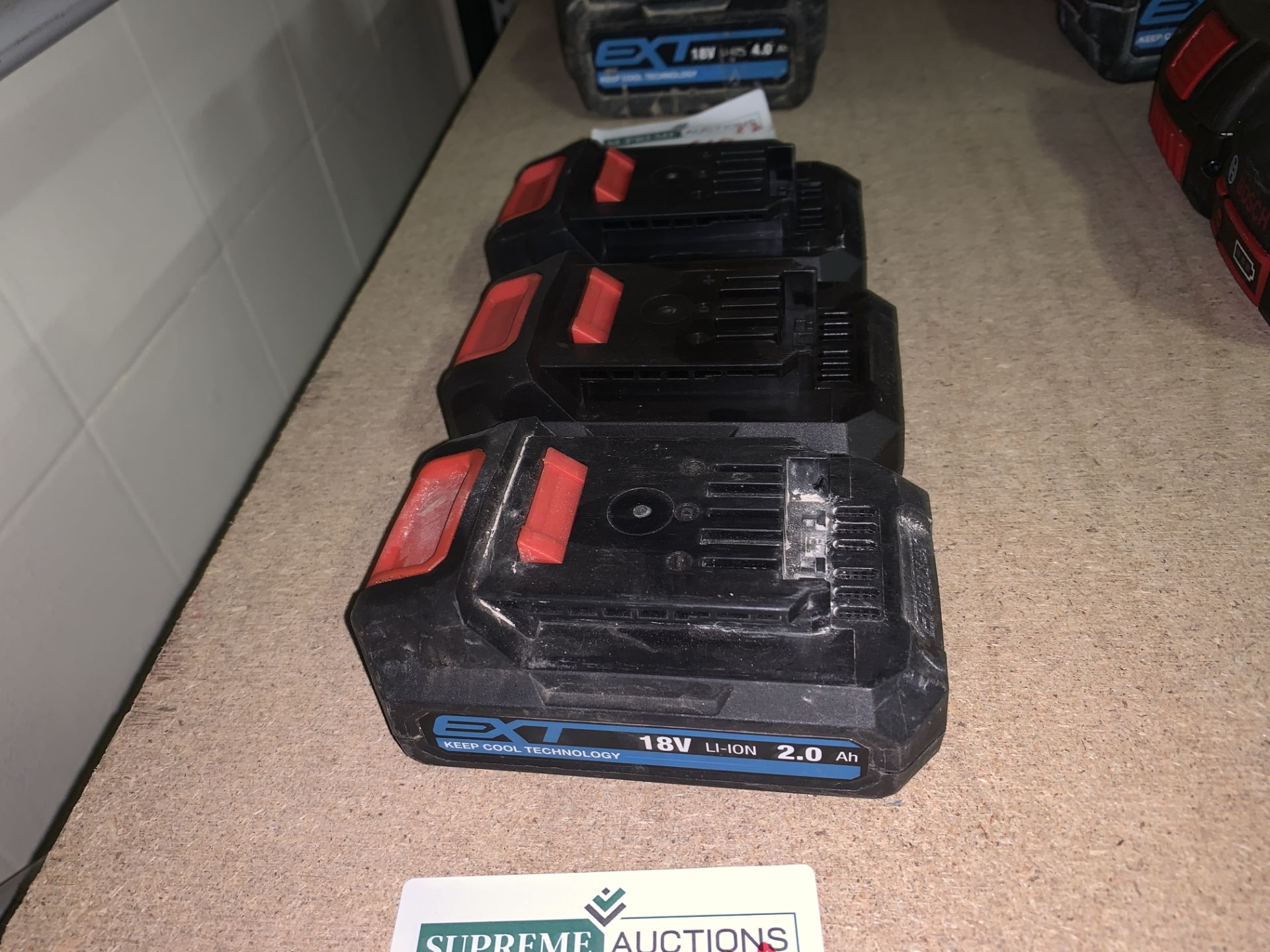 3 X ERBAUER 18V 2.0AH BATTERIES (UNCHECKED, UNTESTED)