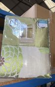 14 X BRAND NEW LYDIA GREEN EMBELLISHED LINED CURTAINS 168 X 137CM