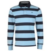 BRAND NEW CREW CLOTHING ICE BLUE AND NAVY RUGBY TOP SIZE XL RRP £65 -10