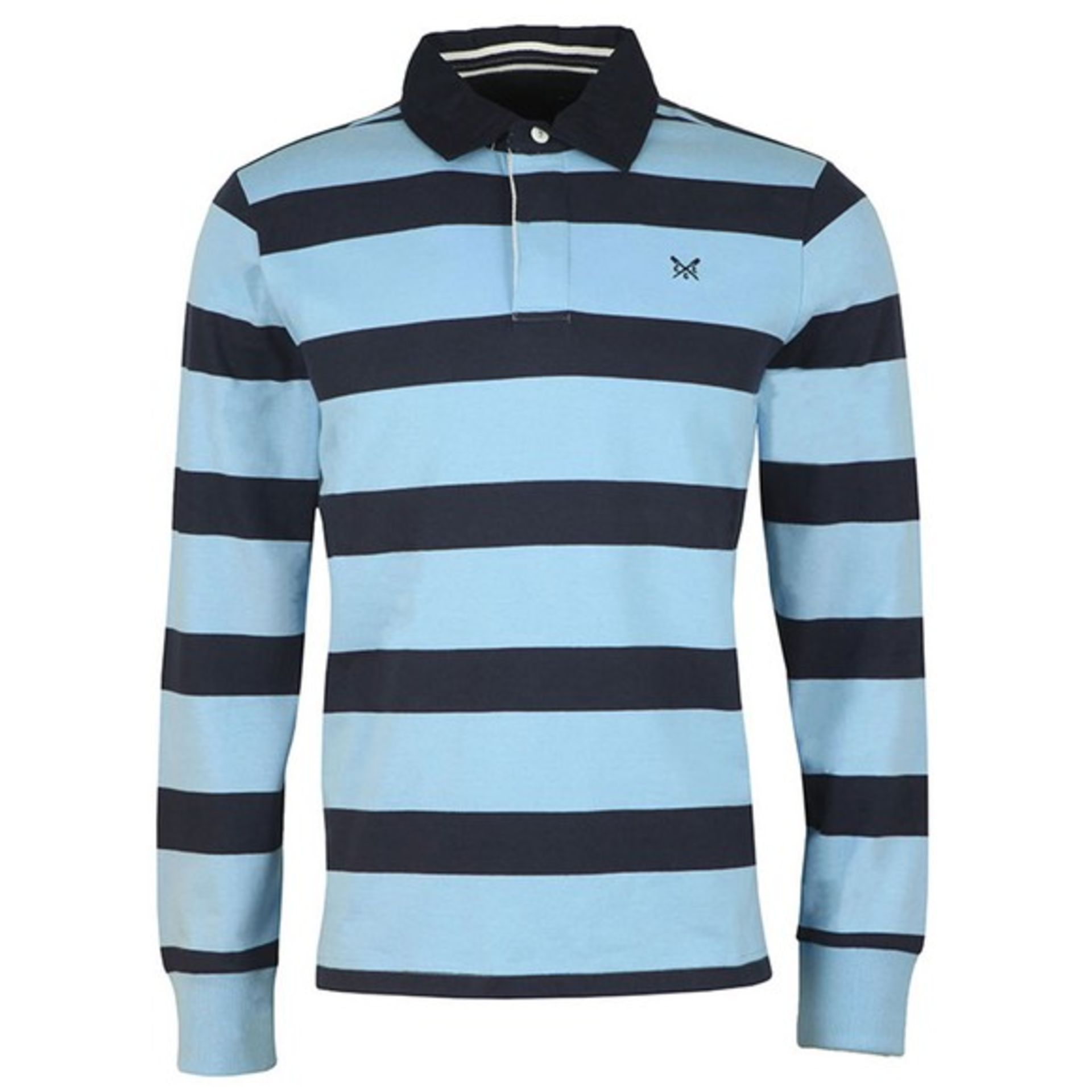 BRAND NEW CREW CLOTHING ICE BLUE AND NAVY RUGBY TOP SIZE MEDIUM RRP £65 -2