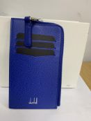 BRAND NEW ALFRED DUNHILL Gt Cadogan Zip Card Case, ROYAL BLUE (249) RRP £155 - 2