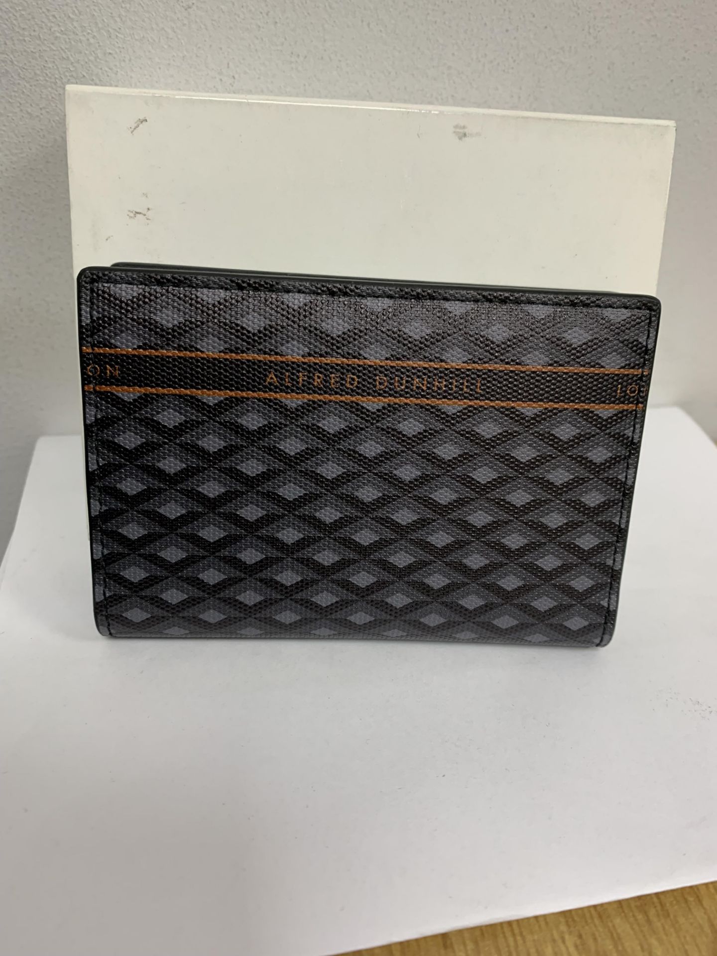 BRAND NEW ALFRED DUNHILL Gt Et Lugg Canvas Bus Card Cas, GREY (711) RRP £129 -2