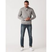 BRAND NEW CREW CLOTHING CLASSIC HALF ZIP GREY TOP SIZE MEDIUM RRP £67 - 3