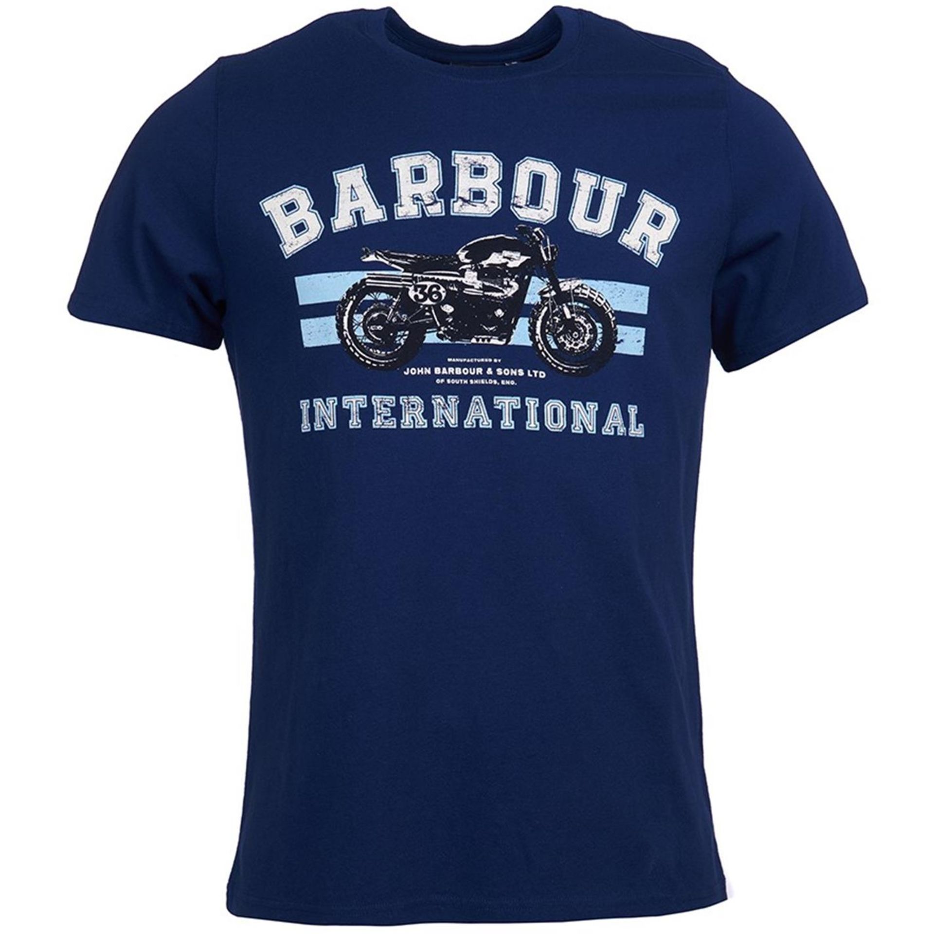 BRAND NEW BARBOUR BRACKET T SHIRT REGAL BLUE SIZE SMALL RRP £40 -1