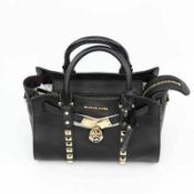 BRAND NEW MICHAEL KORS LD H19 NOUVEAU HAMILTON SATCHEL BLACK (416) RRP £350 - 1