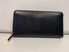 BRAND NEW KATE SPADE ZIP AROUND CONTINTEAL PURSE BLACK (7966) RRP £189 - 1