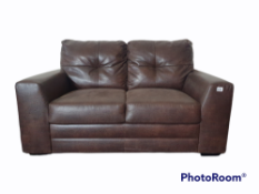 BROWN 2 SEATER SOFA