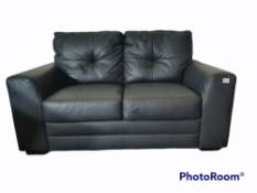 BLACK 2 SEATER SOFA