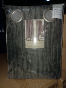 20 X BRAND NEW RIPPLE PEWTER EMEBLLISHED LINED CURTAINS 117 X137CM R19