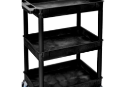 BRAND NEW BLACK PLASTIC TRAY TROLLEY RRP £270 GI436L