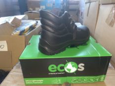 9 X BRAND NEW ECOS ULTRA LIGHTWEIGHT SAFETY BOOTS SIZE 8 R15 P