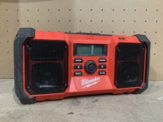 MILWAUKEE M18 JSRDAB+-0 230V OR 18V DAB+ / FM SITE RADIO (UNCHECKED UNTESTED)