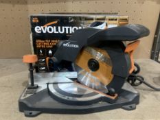 EVOLUTION 210MM MULTI MATERIAL CUTTING MITRE SAW COMES WITH BOX (UNCHECKED, UNTESTED) PCK