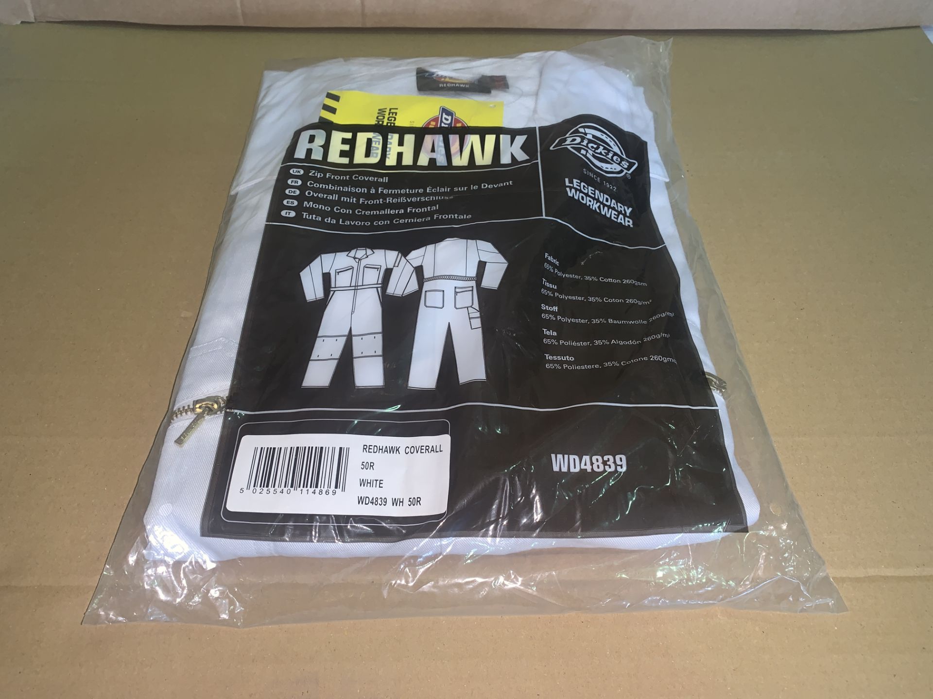 8 X BRAND NEW DICKIES REDHAWK WHITE COVERALLS (SIZES MAY VARY) R15 P