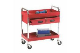 BRAND NEW TOOL TROLLEY WITH 2 SHELVES, 2 HANDLES AND 1 DRAWER RRP £200 TCC12Y