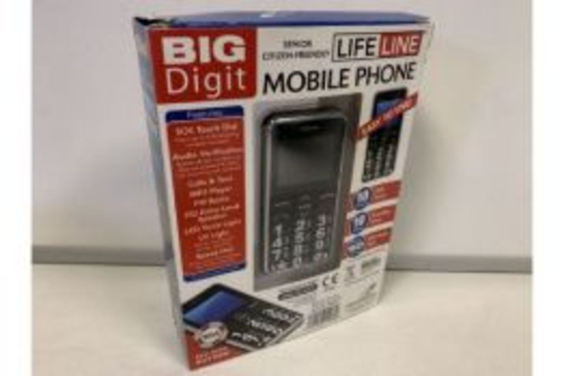 4 x NEW BOXED BIG DIGIT LIFE LINE MOBILE PHONE. 10 HOURS TALK TIME. 10 DAYS STANDBY TIME. MICRO SD