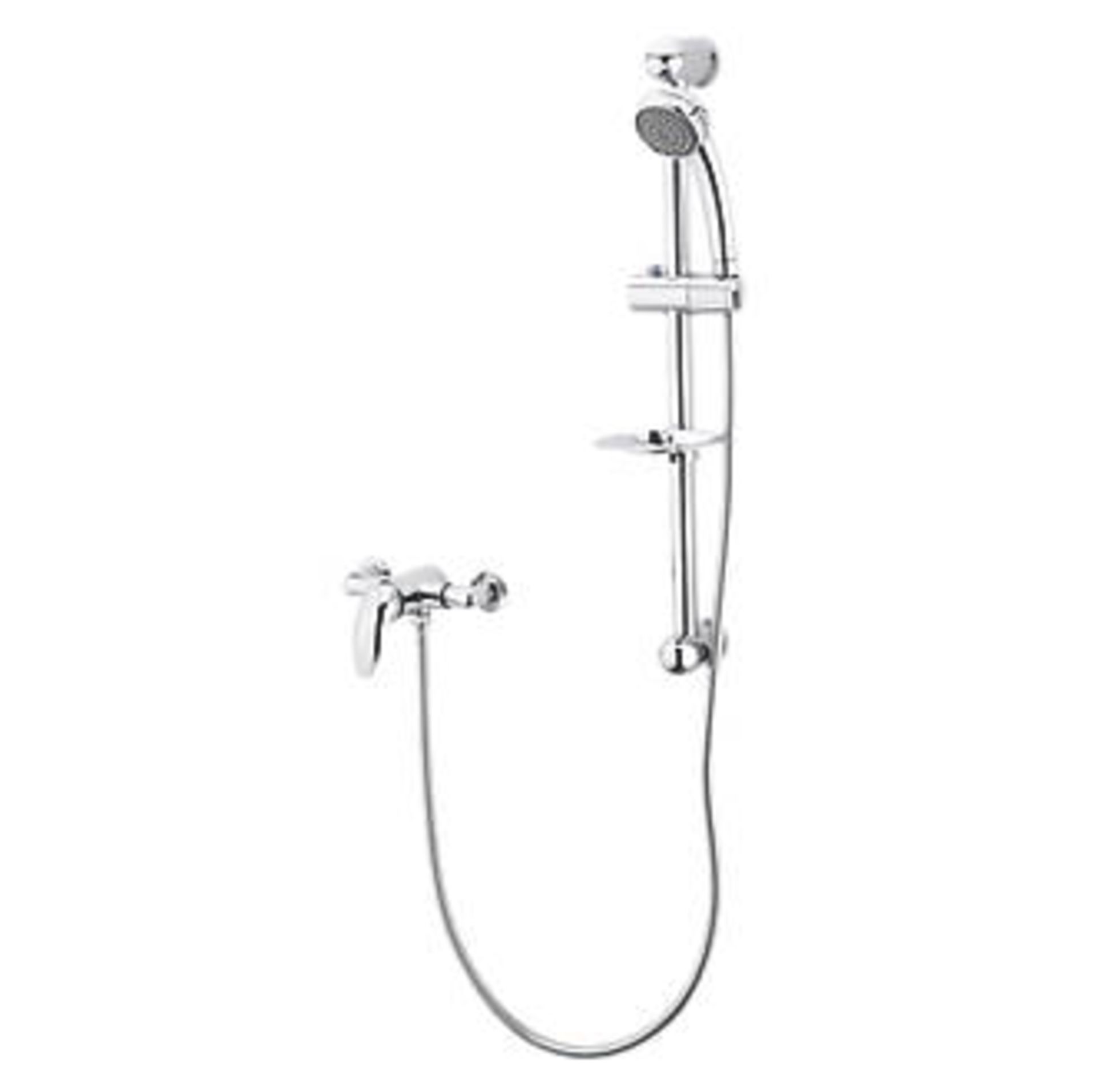 NEW KEONI REAR-FED CONCEALED/EXPOSED CHROME SHOWER KIT (BTH-RACK)