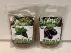 60 X NEW PACKAGED ROOTS & SHOOTS GROW BAGS IN ASSORTED TYPES. JUST ADD WATER! RRP £5.99 EACH. (