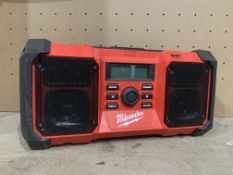 MILWAUKEE M18 JSRDAB+-0 230V OR 18V DAB+ / FM SITE RADIO (UNCHECKED UNTESTED)