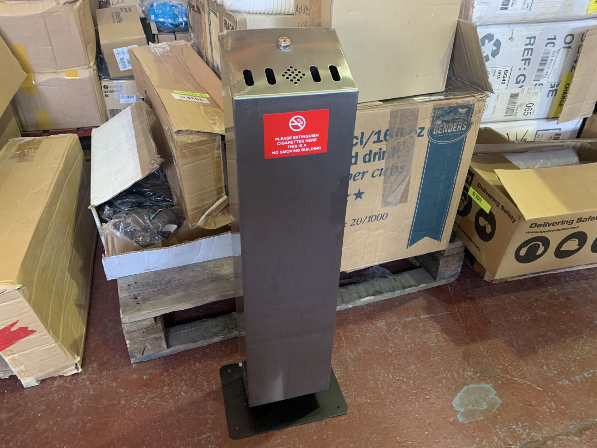 2 X BRAND NEW FLOOR MOUNTED ASH BINS R15