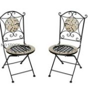 2 X BENROSS ROSE GOLD MOSAIC CHAIRS R9