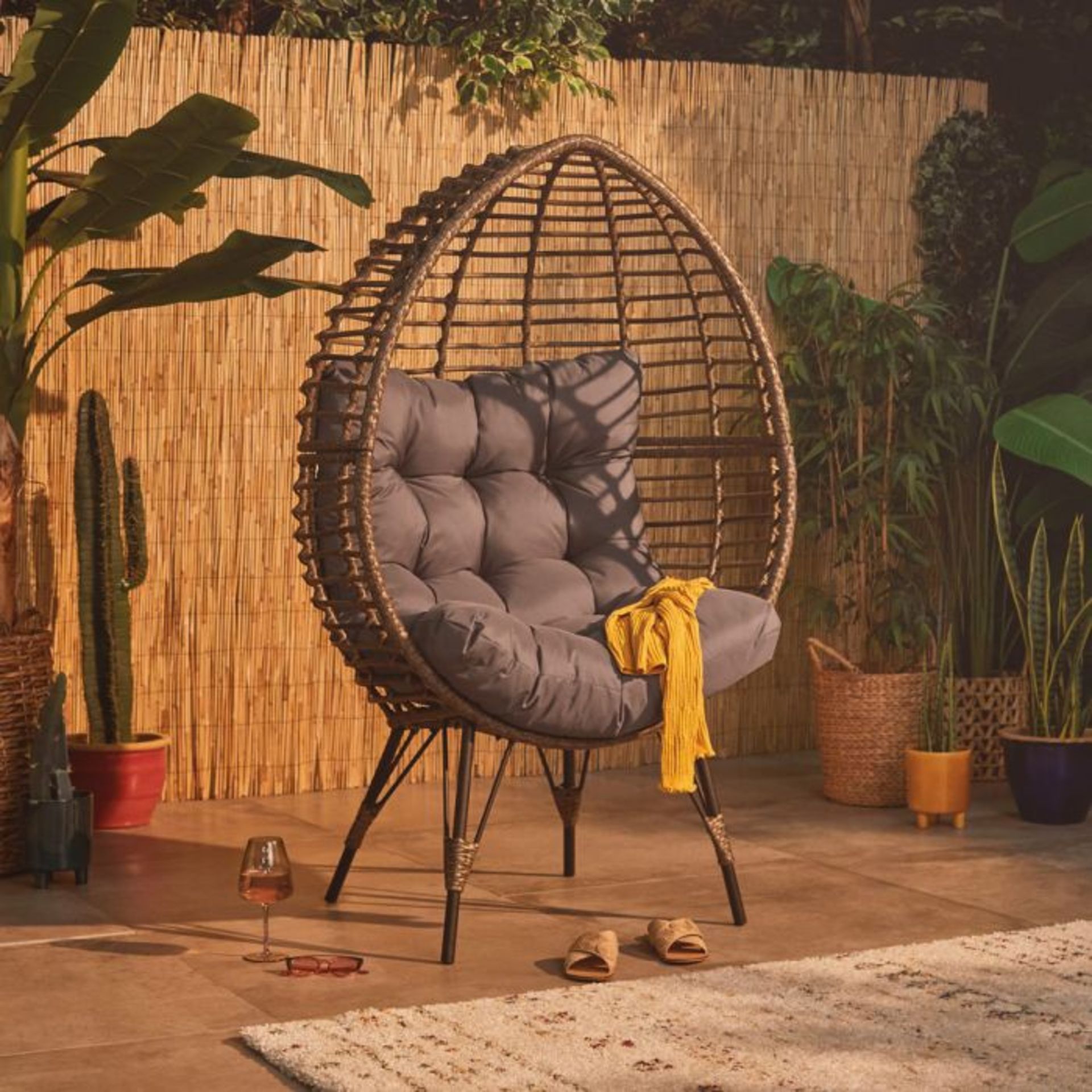 Freestanding Rattan Egg Chair. RRP £549.99. Get cosy on this rattan cocoon chair. 250515. (