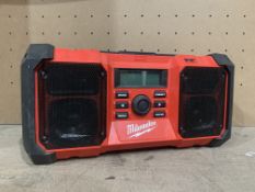 MILWAUKEE M18 JSRDAB+-0 230V OR 18V DAB+ / FM SITE RADIO (UNCHECKED UNTESTED)