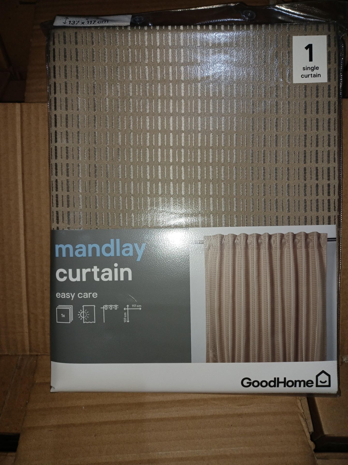 18 X BRAND NEW GOODHOME MANDLAY CURTAINS 127 X 117CM R9