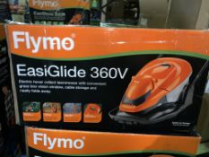 2 X BOXED FLYMO EASIGLIDE 360V ELECTRIC HOVER LAWN MOWER UNCHECKED/UNTESTED