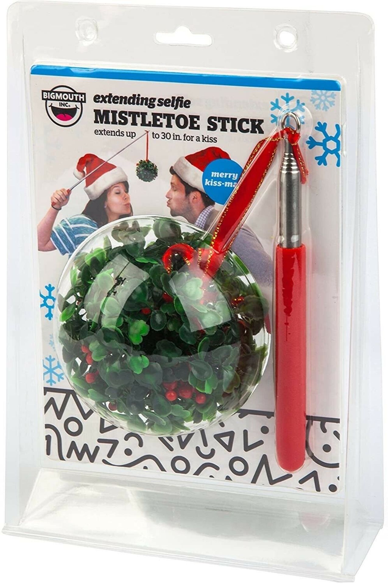 24 x New Packaged Big Mouth Inc The Mistletoe Extending Selfie Stick . RRP £15 each