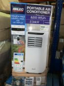 BOXED ARLEC 8000BTU PORTABLE AIR CONDITIONER 2.34KW. UNCHECKED/UNTESTED