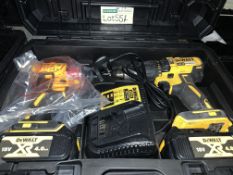 DEWALT 362JT BRUSHLESS TWIN PACK INCLUDES 1 DRILL, 1 IMPACT DRIVER, CHARGER, 2 BATTERIES AND CARRY