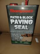 4 X BRAND NEW 5LITRE THOMPSONS PATIO AND BLOCK PAVING SEAL R19