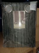 20 X BRAND NEW RIPPLE PEWTER EMEBLLISHED LINED CURTAINS 117 X137CM R19