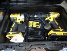 DEWALT DCK2060D2T-SFGB 18V 2.0AH LI-ION XR BRUSHLESS CORDLESS COMBI DRILL AND IMPACT DRIVER TWIN