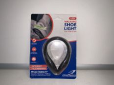 60 X NEW PACKAGED FALCON LED WALKING SHOE LIGHTS. STAY VISABLE & SAFE. RRP £9.99 EACH (ROW10/11)