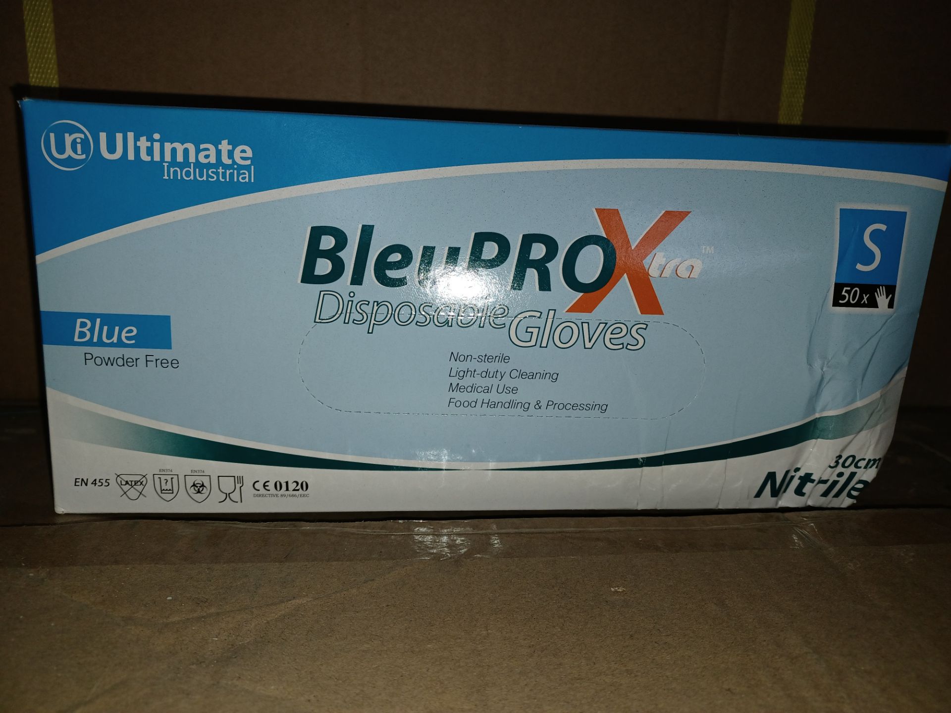 10 X BOXES OF 50 BLUE PRO EXTRA DISPOSABLE GLOVES SIZE SMALL - U2