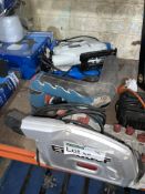 TOOL LOT INCLUDING ERBAUER PLUNGE SAW, TITAN CHAINSAW MAC ALLISTER STAPLER GUN AND MAC ALLISTER