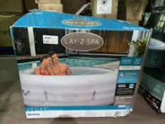 BOXED VEGAS LAZY SPA AIRJET SYSTEM 140 BUBBLE JETS, FREEZE SHIELD USE ALL YEAR ROUND HEATS UPTO