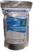 250 PACKS OF CYK HYGIENE PURE SANITISING HAND WIPES 70% ALCOHOL 20x20CM 75 PIECES PER PACK (