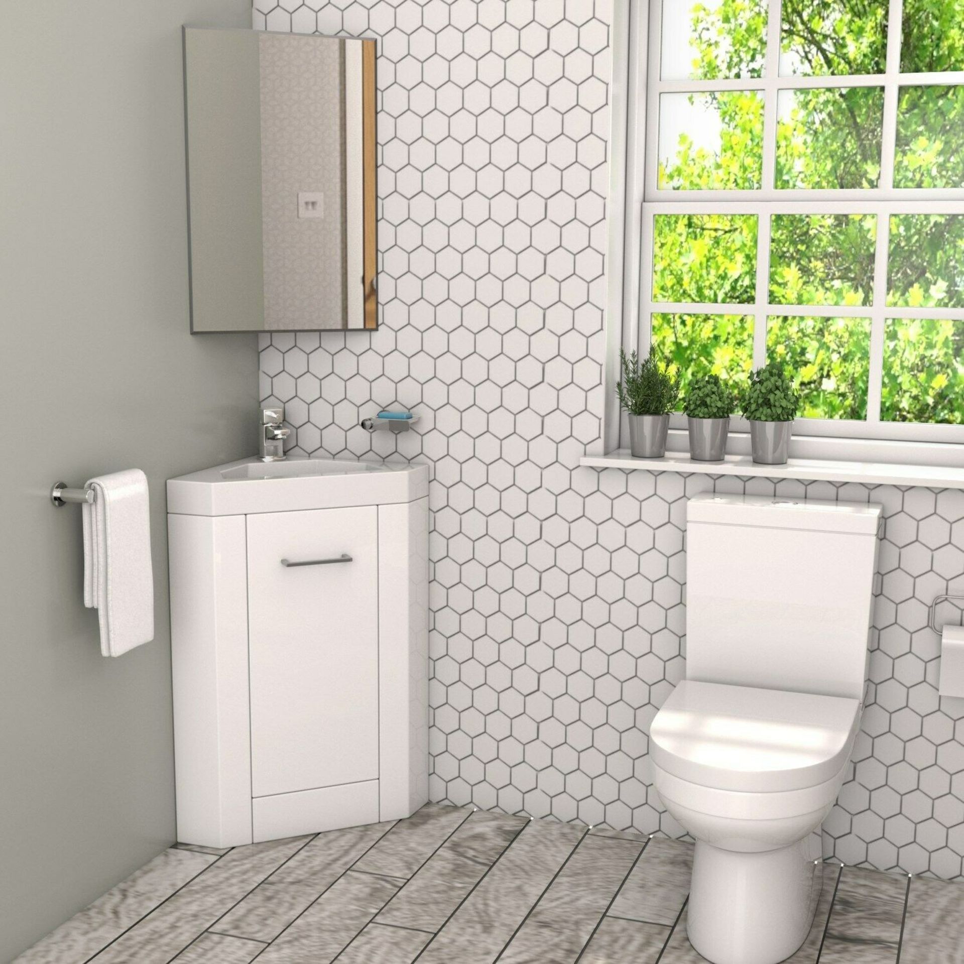 New & Boxed 400mm White Freestanding Vanity Unit With Basin - Apollo. RRP £394.99.Mv836V2.Cleverly - Image 2 of 2