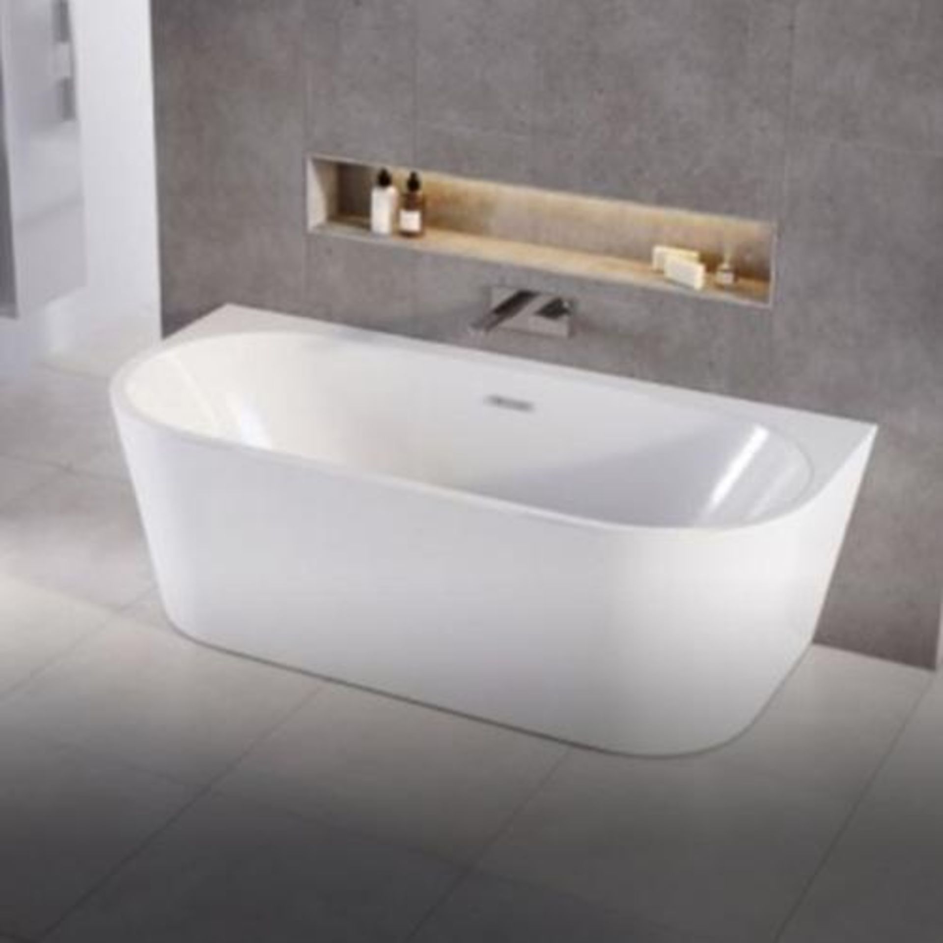 (SUPRM184) New Decadence Supercast Back To Wall 1700x800mm Bath. Double Ended, Modern Back To Wall