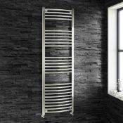 (Q39) CURVED TOWEL RADIATOR 1600 X 600MM CHROME 1889BTU. High quality chrome-plated steel