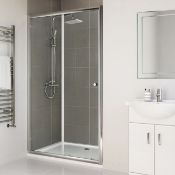 (SUPRM236) NEW 1200mm - Elements Sliding Shower Door. RRP £399.99. 8mm Safety Glass Fully waterproof